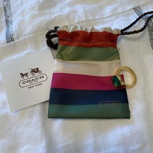 Coach Gold Ring with Emerald